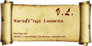 Varsányi Levente névjegykártya
